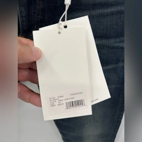 Ovadia New York 001 Skinny Dark Wash Blue Jeans Size 34x33 $250 NWT (A4) - Picture 11 of 11